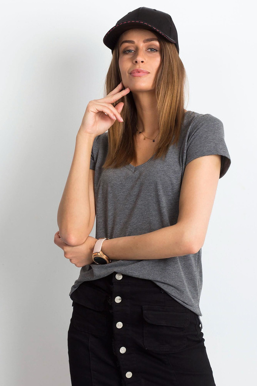 Tmavě šedé melanžové tričko Square