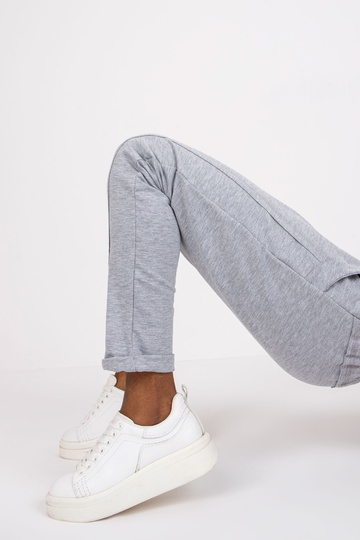 Šedé melanžové kalhoty... 2