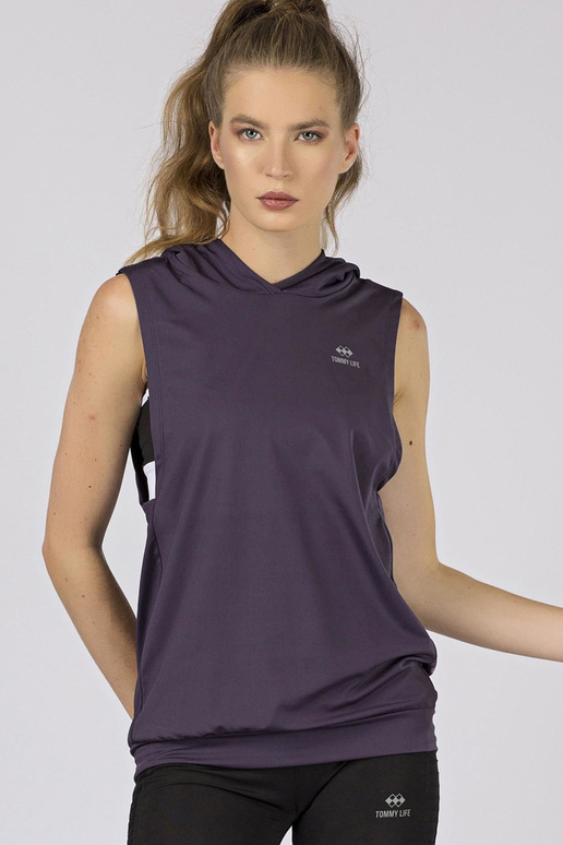 Fialová mikina s kapucí TOMMY LIFE