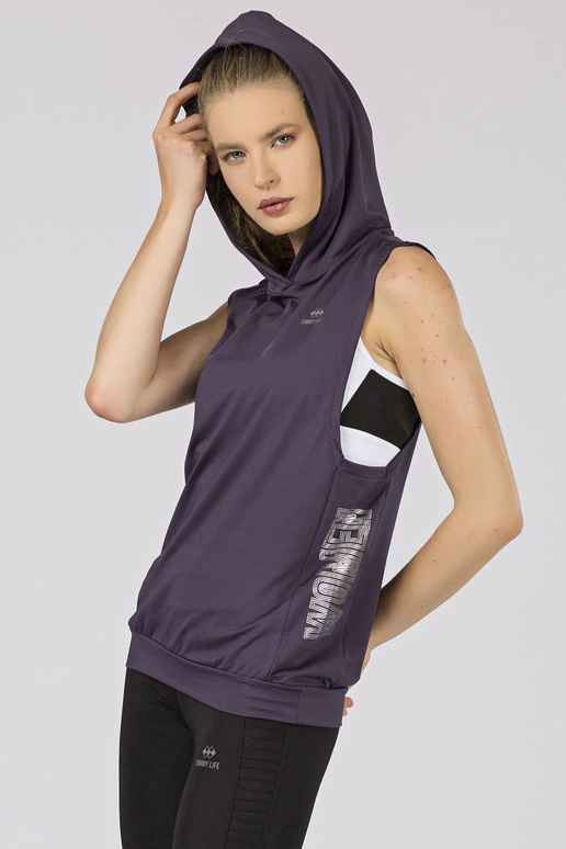 Fialová mikina s kapucí TOMMY LIFE