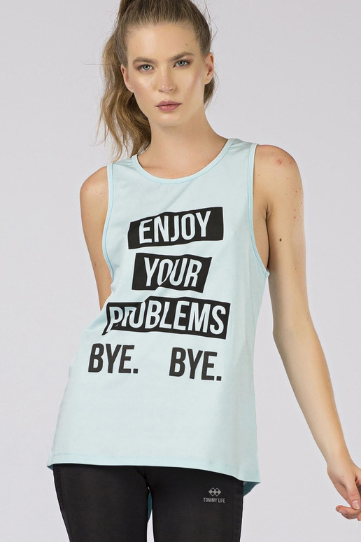 TOMMY LIFE Světle modrý sportovní top TOMMY LIFE Světle modrý sportovní top