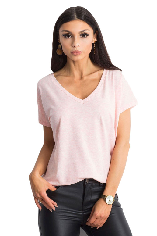 Světle růžové melanžové tričko Emory