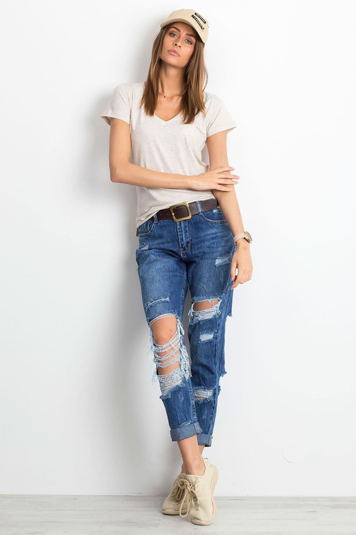 Béžové melanžové tričko Square