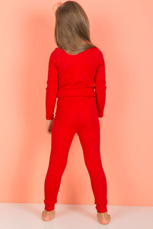 červené hladké legíny pro dívku