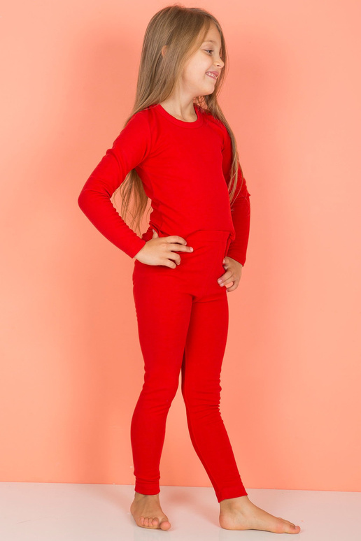 červené hladké legíny pro dívku