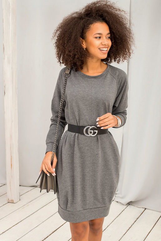 Tmavě šedé šaty Cristine