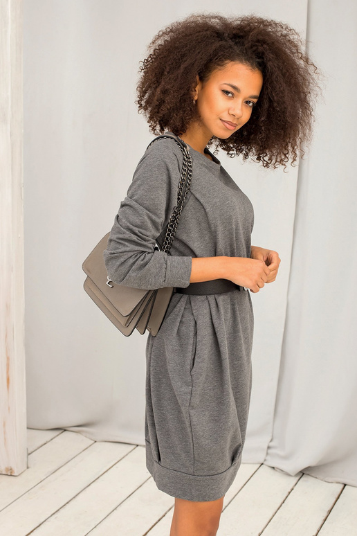 Tmavě šedé šaty Cristine