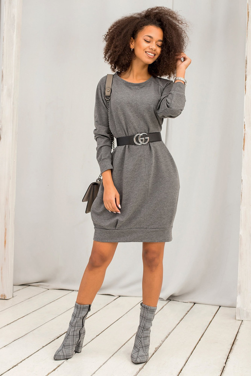 Tmavě šedé šaty Cristine