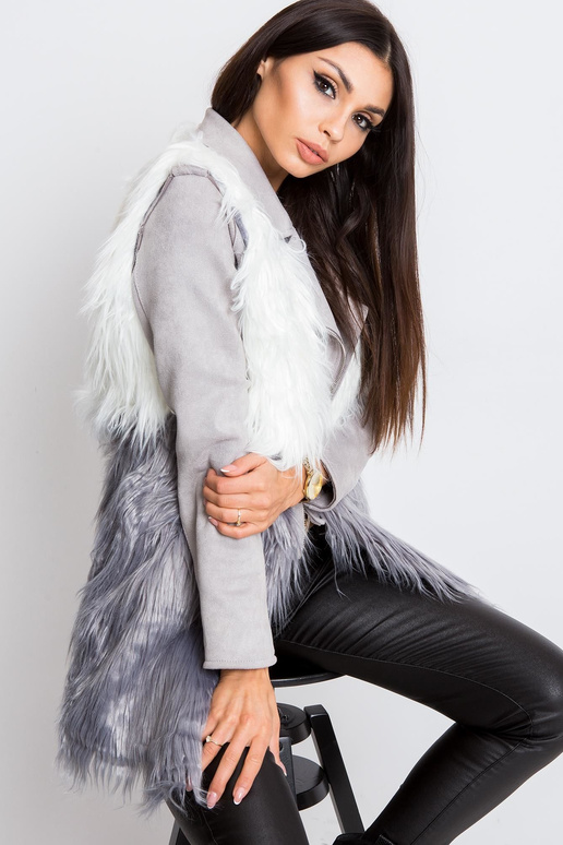 Bílá a šedá vesta Lexie