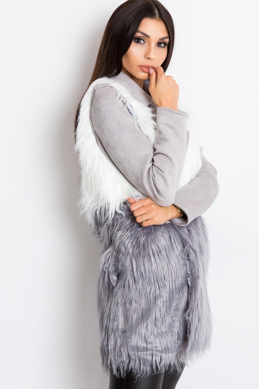Bílá a šedá vesta Lexie