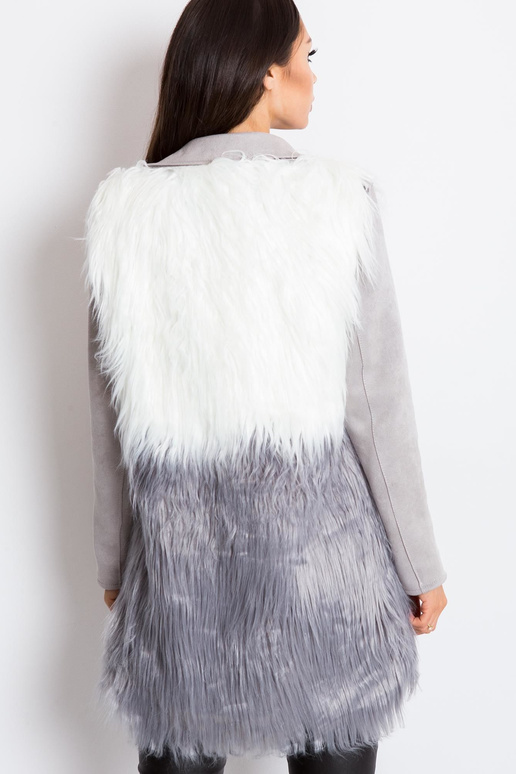 Bílá a šedá vesta Lexie