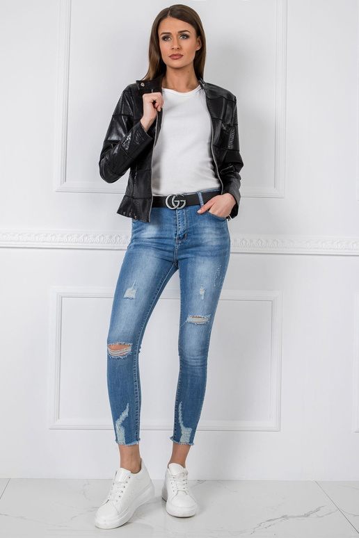 Černá motorkářská bunda