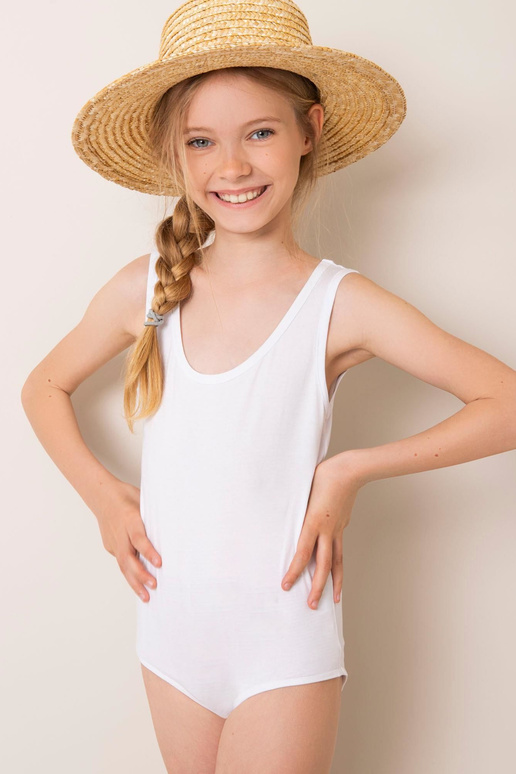 Bílé Bavlněné Body Pro Dívku