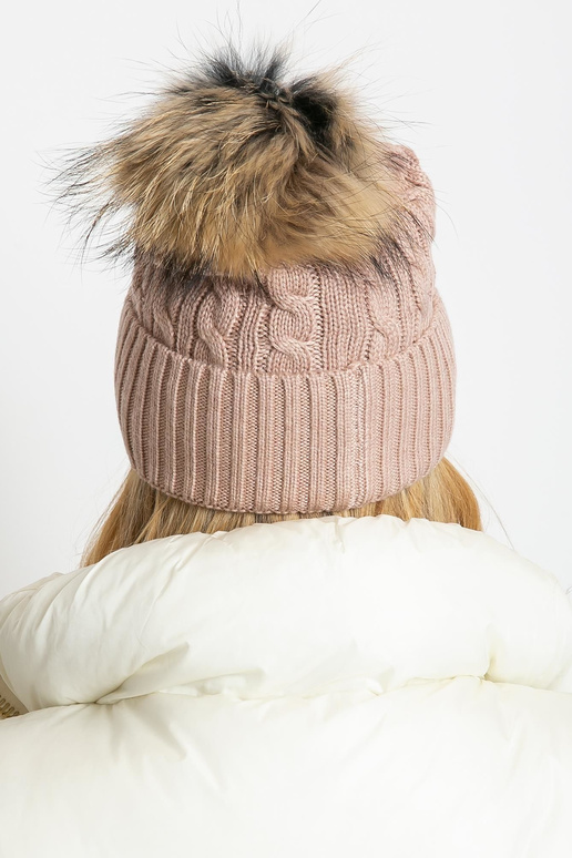 Špinavě růžový klobouk s žebrem a...