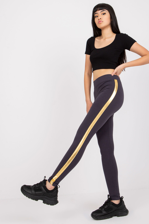 Grafitovo-zlaté legíny Rissa RUE PARIS