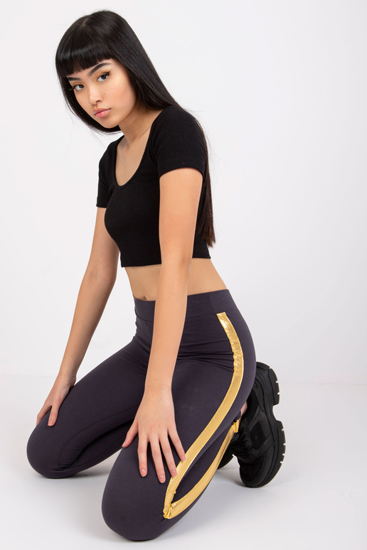 Grafitovo-zlaté legíny Rissa RUE PARIS