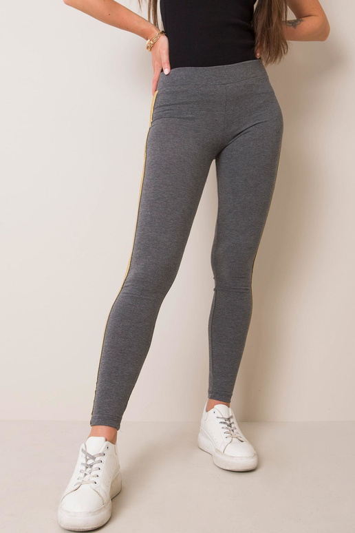 Tmavě šedo-zlaté legíny Rissa RUE PARIS