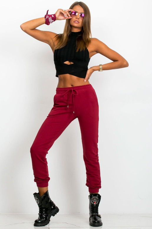 Tmavě červené kalhoty Faster