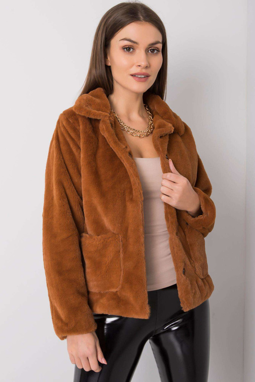 Hnědá kožešinová bunda Nyla RUE PARIS