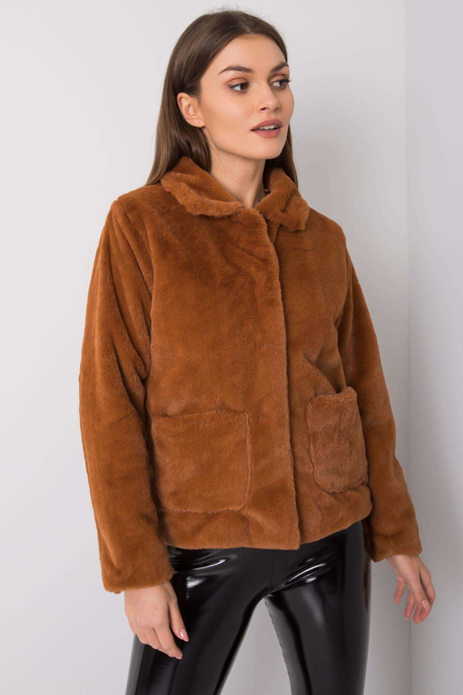 Hnědá kožešinová bunda Nyla RUE PARIS