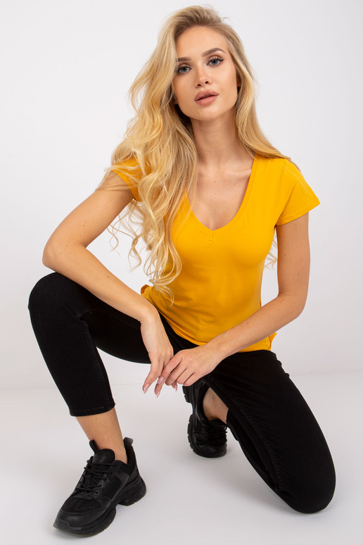 Světle oranžové čtvercové tričko Světle oranžové čtvercové tričko