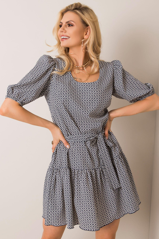 Námořnické modré a bílé romantické šaty