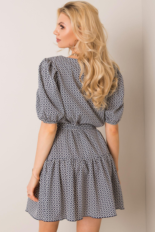 Námořnické modré a bílé romantické šaty