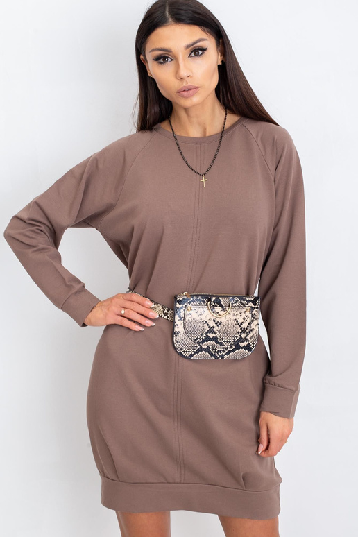 Tmavě béžové šaty Cristine