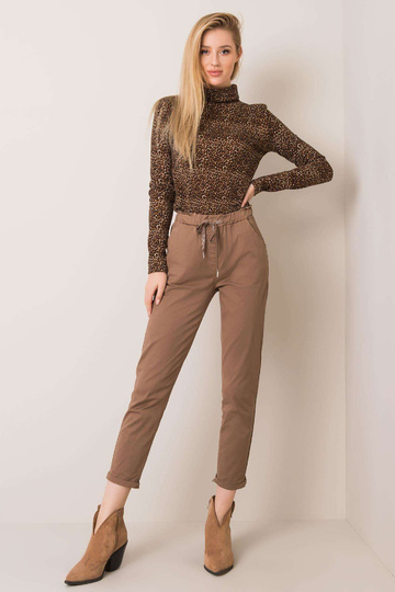 Carrieiny tmavě béžové kalhoty 2