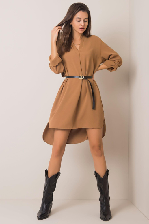 Šaty-DHJ-SK-5766.18X-světle hnědé