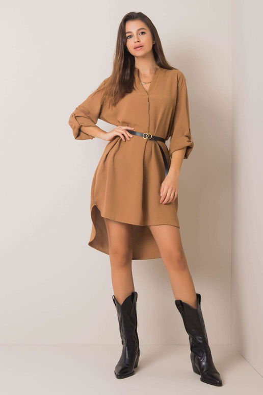 Šaty-DHJ-SK-5766.18X-světle hnědé