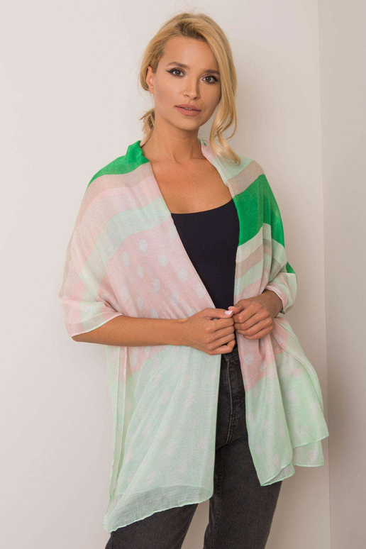 Zelený šátek s pruhy a hráškem