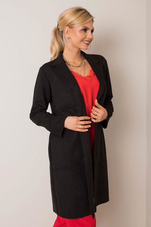 Černý semišový kabát Sellina STITCH &...