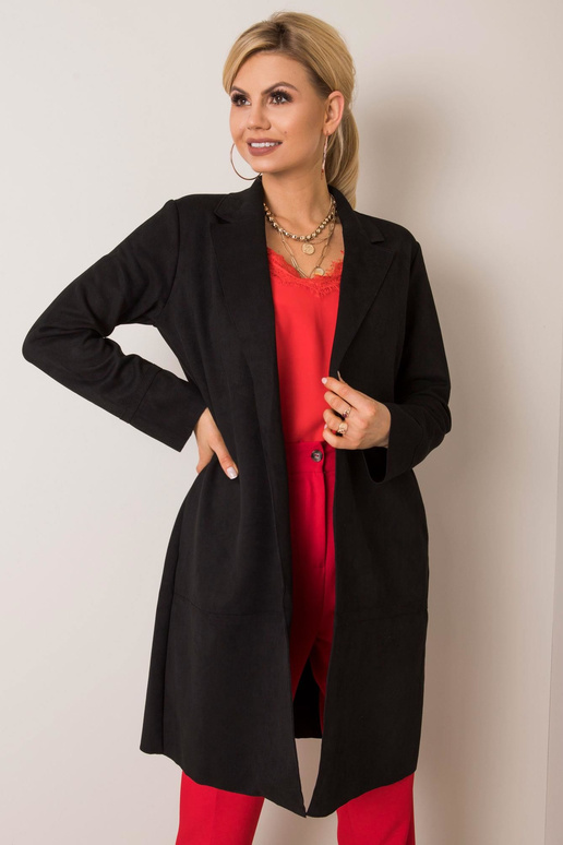 Černý semišový kabát Sellina STITCH &...