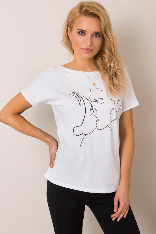 Bílé tričko Kiss RUE PARIS