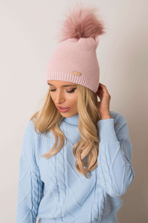 Bledě růžová zimní čepice RUE PARIS