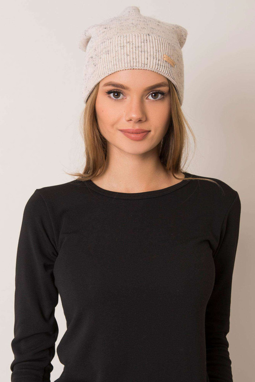 Dámská béžová čepice s bambulí RUE PARIS