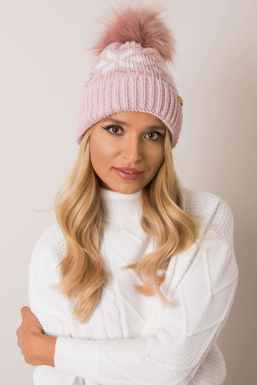 Bledě růžová zimní čepice RUE PARIS