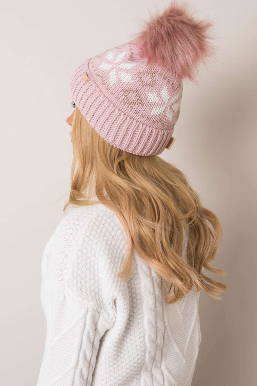 Bledě růžová zimní čepice RUE PARIS