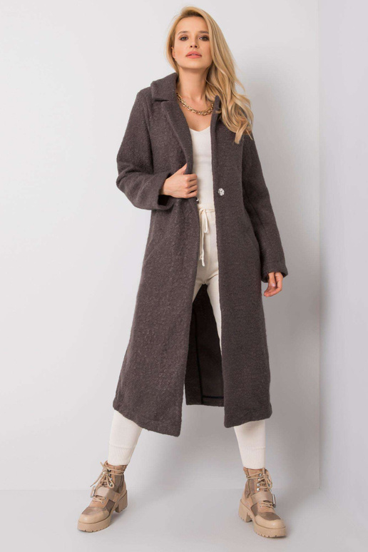 Kabát Paquita RUE PARIS grafitový buklé