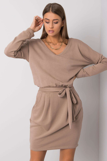 Tmavě béžové šaty Kloe RUE... 2