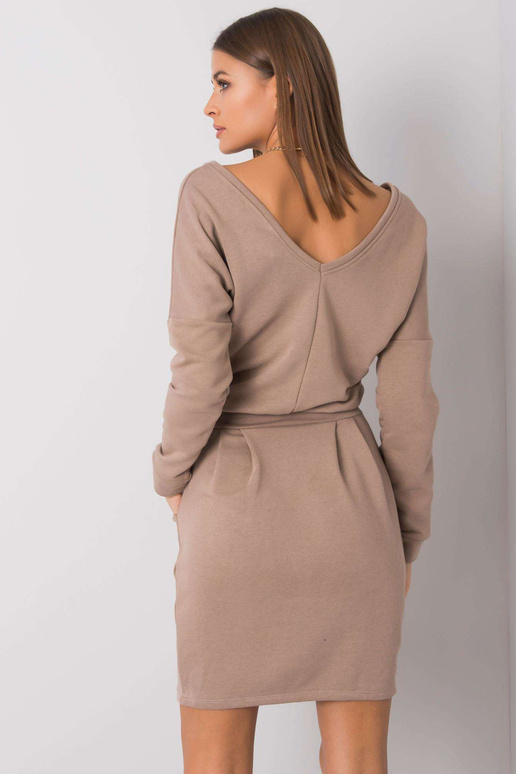 Tmavě béžové šaty Kloe RUE PARIS