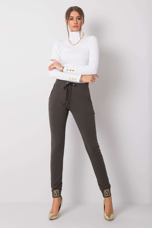 Tmavé khaki kalhoty Giulianna