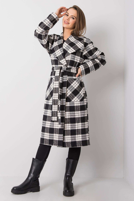 Černobílý kostkovaný kabát Yasmin