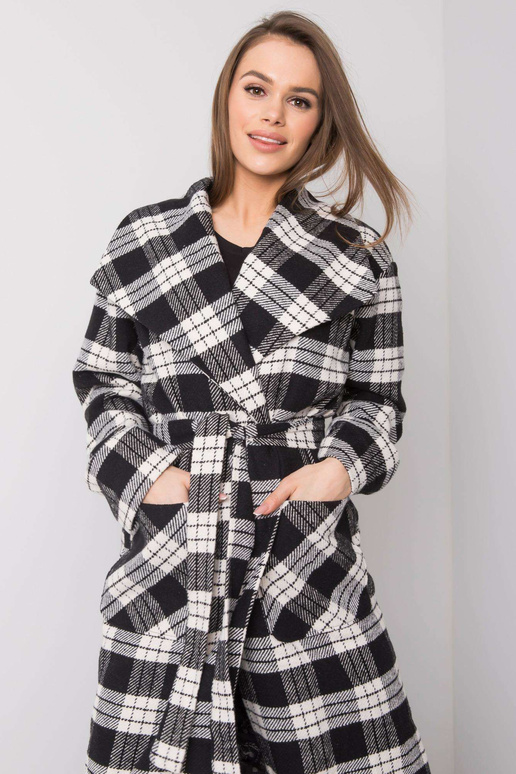 Černobílý kostkovaný kabát Yasmin