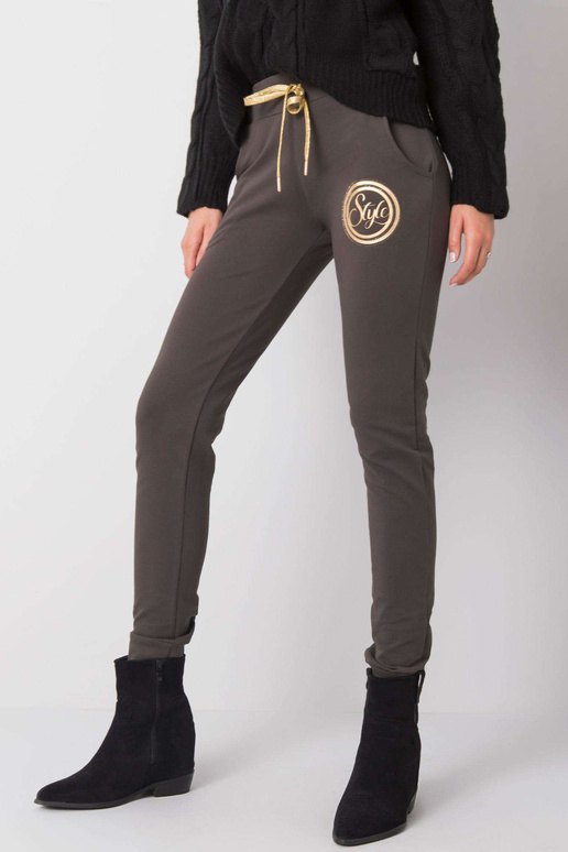 Tmavé khaki tepláky Stylové