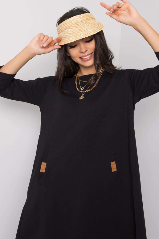 Dámské černé bavlněné šaty Dalenne