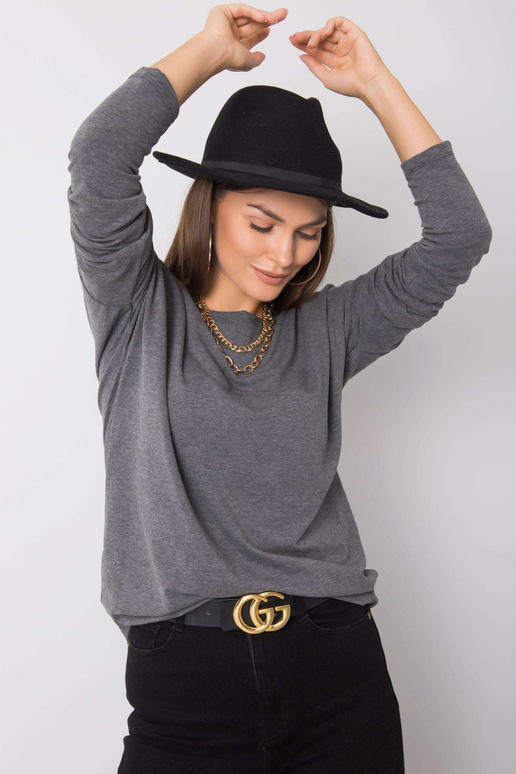 Tmavě šedá melanžová halenka Larissa