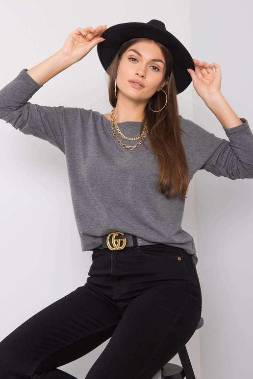 Tmavě šedá melanžová halenka Larissa