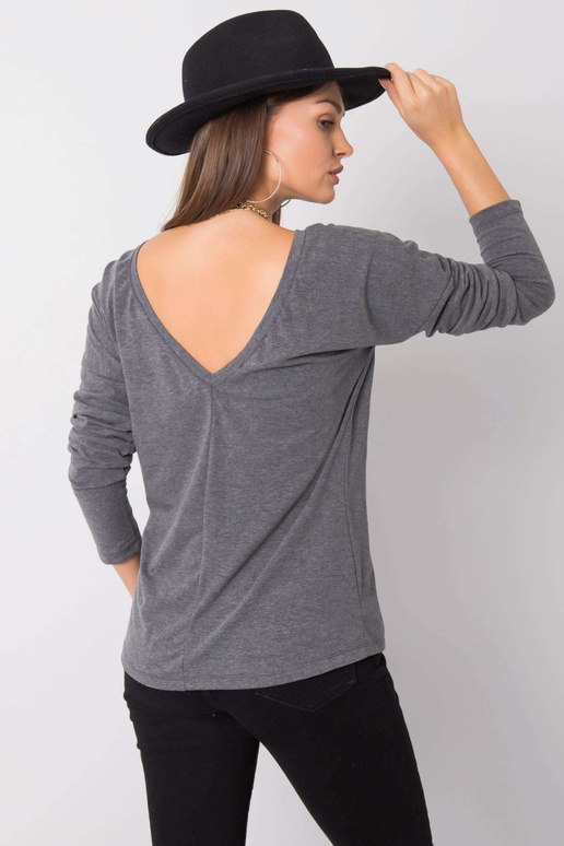 Tmavě šedá melanžová halenka Larissa